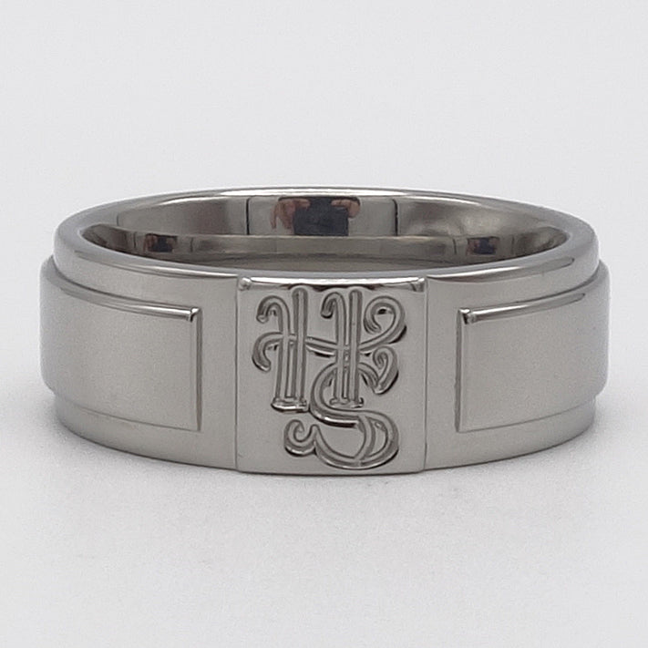 Ring met familiewapen | In titanium of staal