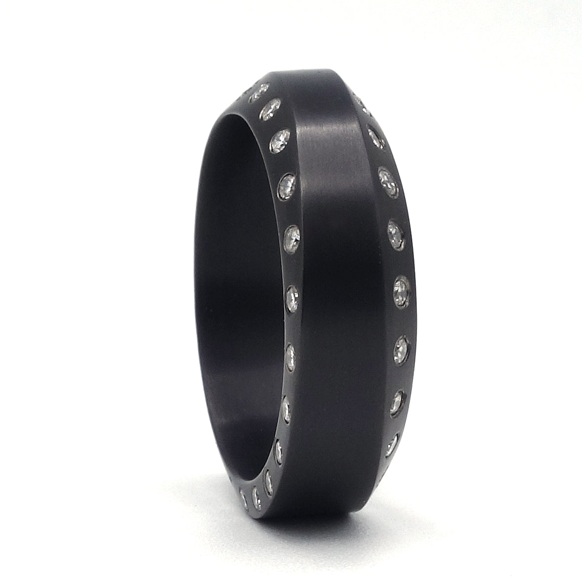 Bibine | Zwart Zirkonium met Diamanten