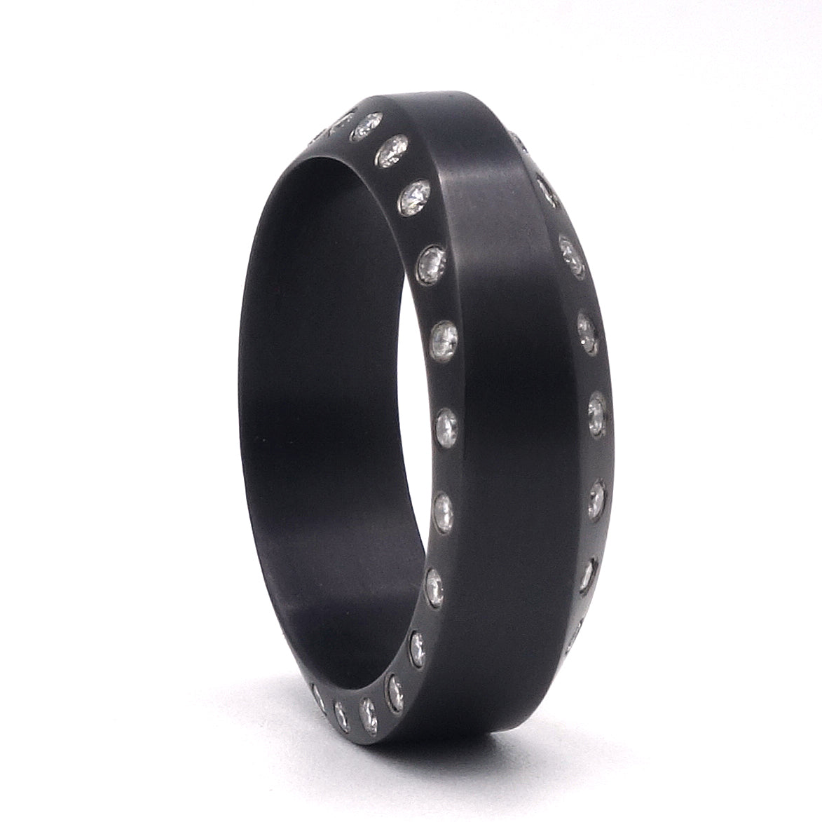 Bibine | Zwart Zirkonium met Diamanten