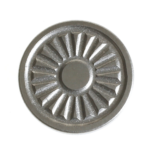 Titanium wisselhartje Iris met stralenpatroon, verkrijgbaar in verschillende kleuren.