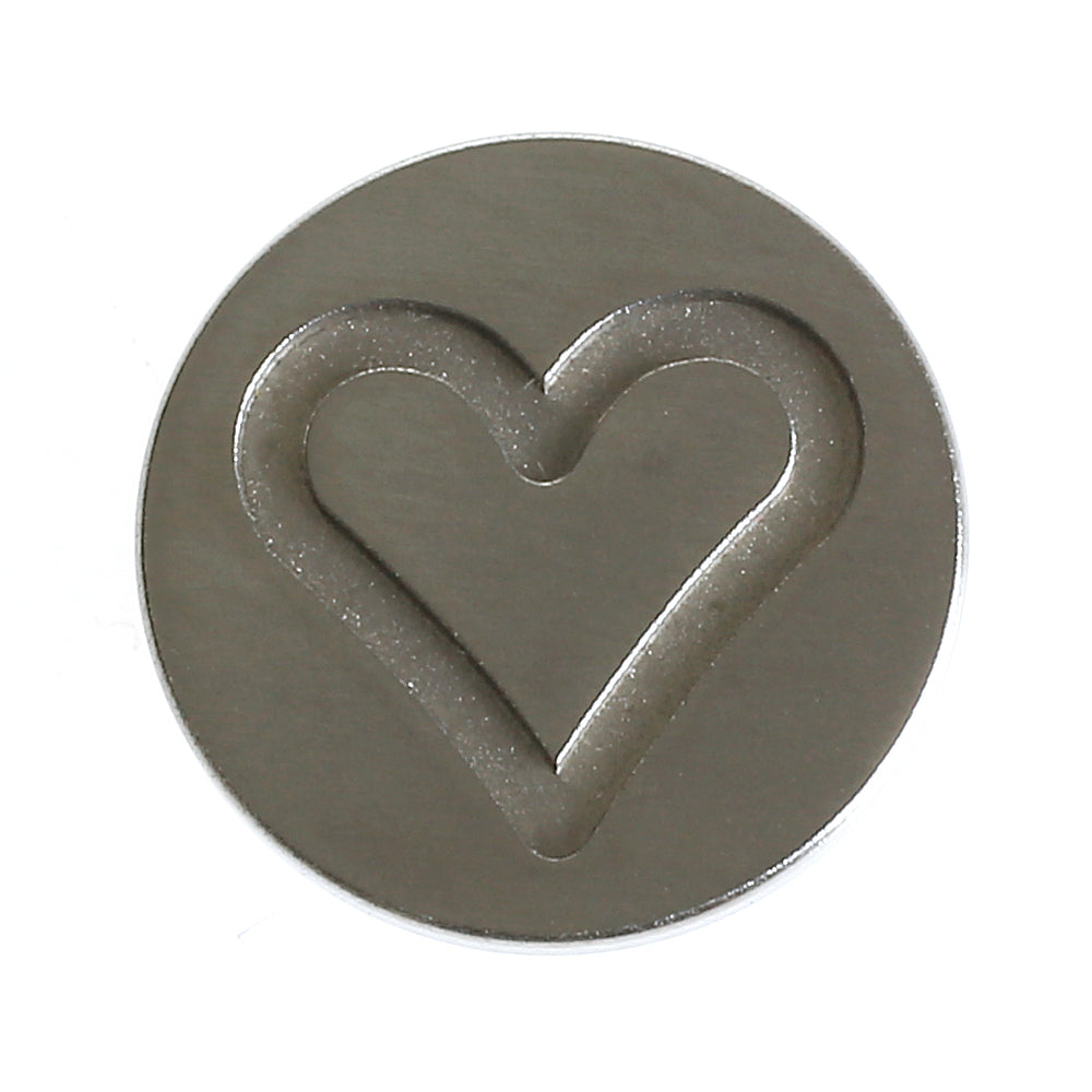 Titanium wisselhartje met uitgesneden hartvorm, verkrijgbaar in verschillende kleuren.