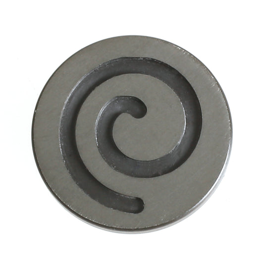 Titanium wisselhartje met spiraalpatroon, verkrijgbaar in verschillende kleuren.