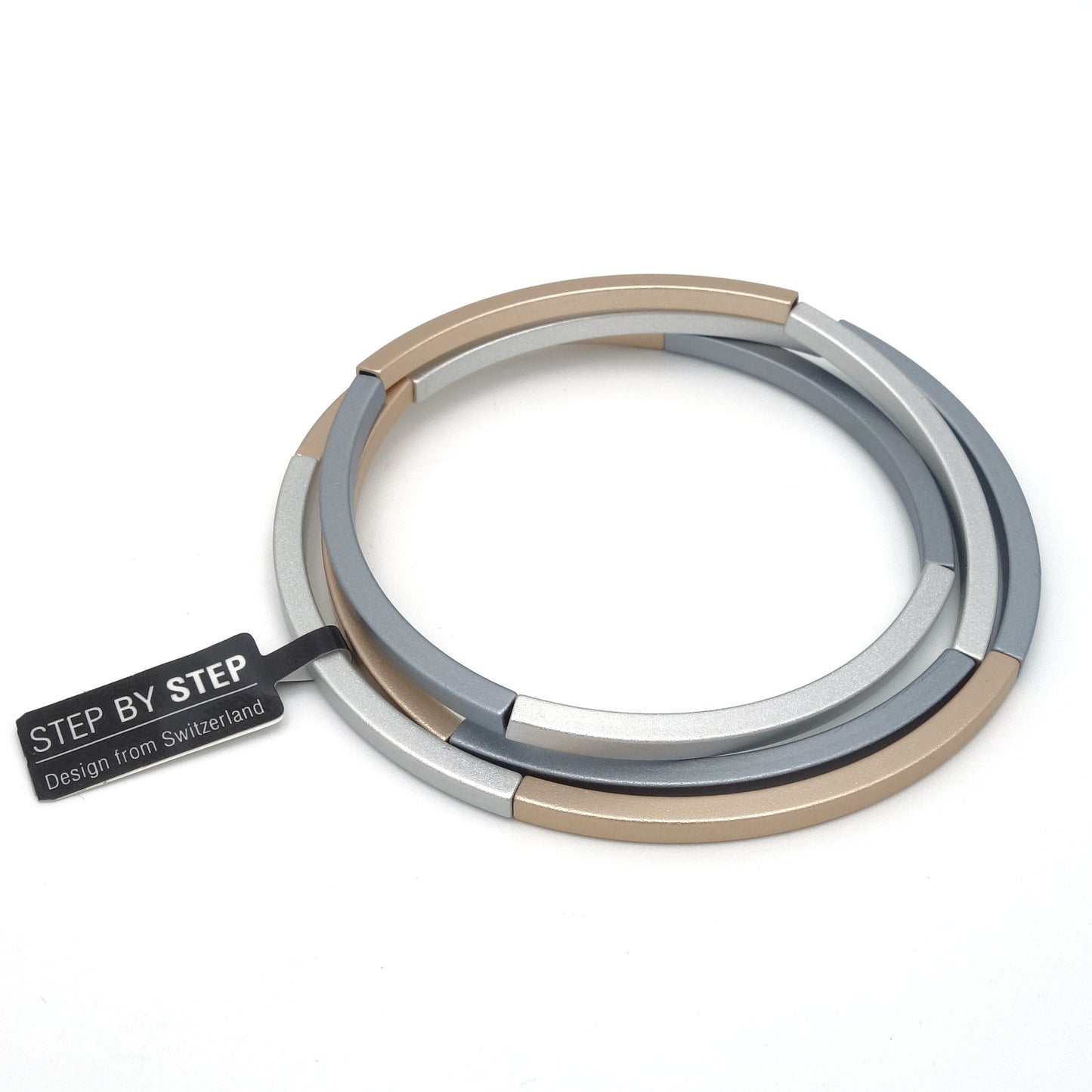 Step 3 | Armband Tria Gold & Grijs Aluminium
