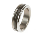 titanium ring met staal en zirkonium