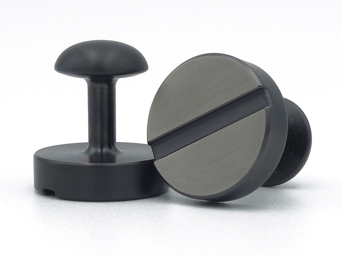 Zirkoniu manchetknopen met zwarte lijn BLS