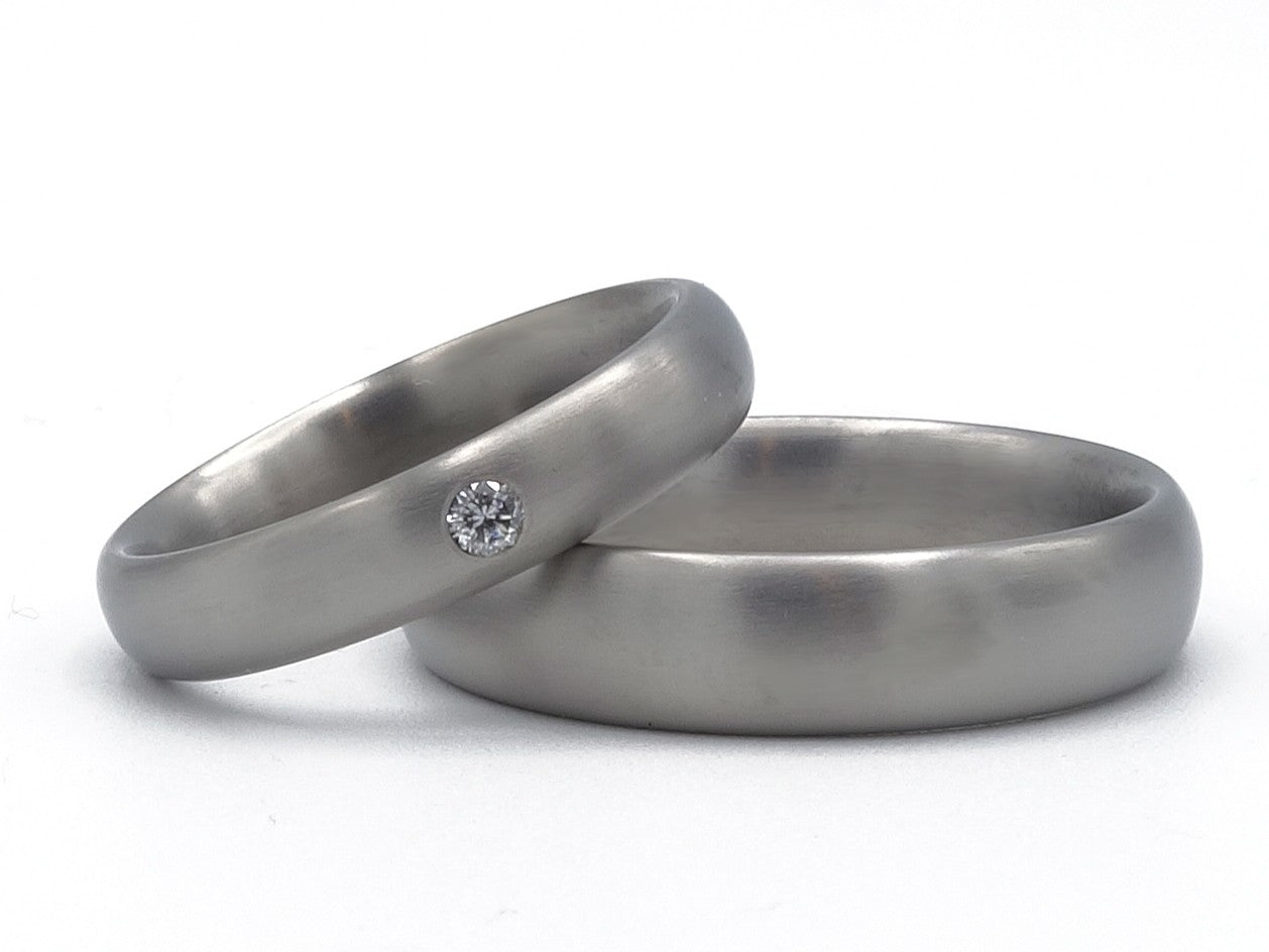 classic titanium ringen damesring met diamant