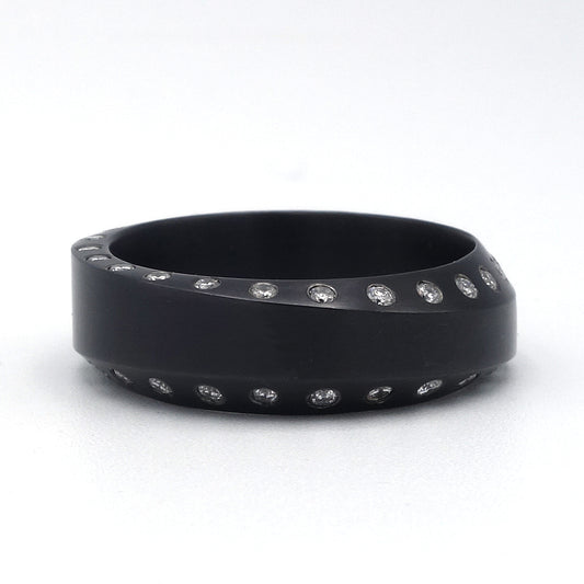 Bibine | Zwart Zirkonium met Diamanten