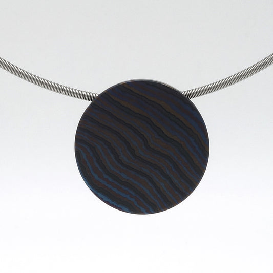 Damast Hanger | Donker blauw Titanium & Zwart Zirkonium