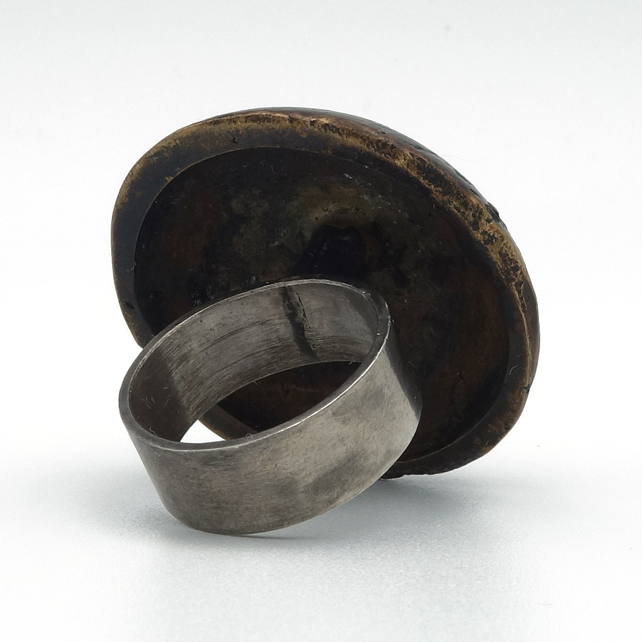 Boule en Bronze II - ring zilver met brons