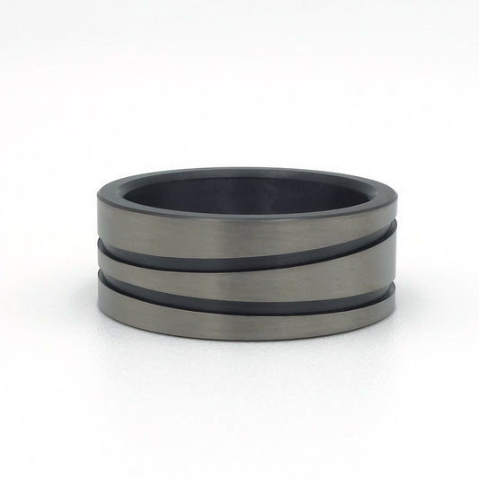 Diago 2-speels| Zirkonium met twee zwarte lijnen 8 mm