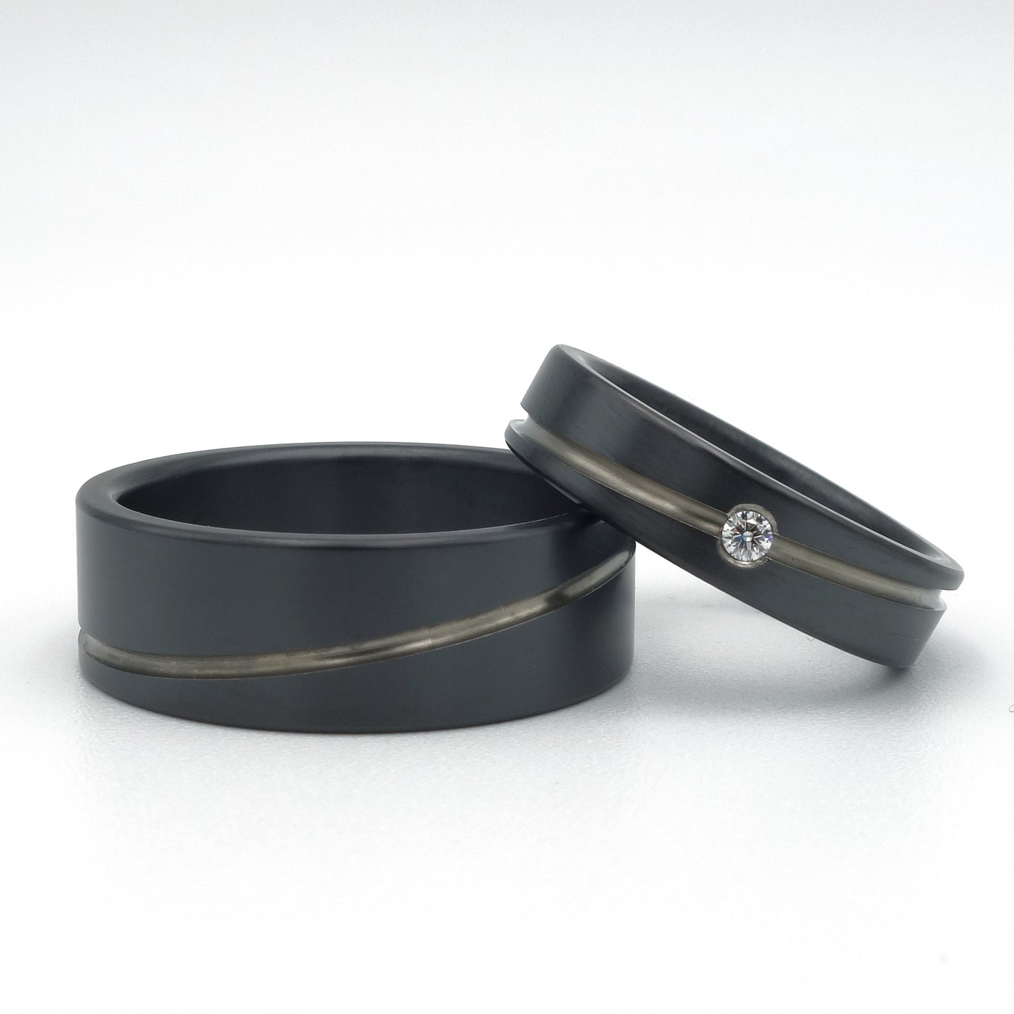 Diago set | Zirkonium zwart met diamant