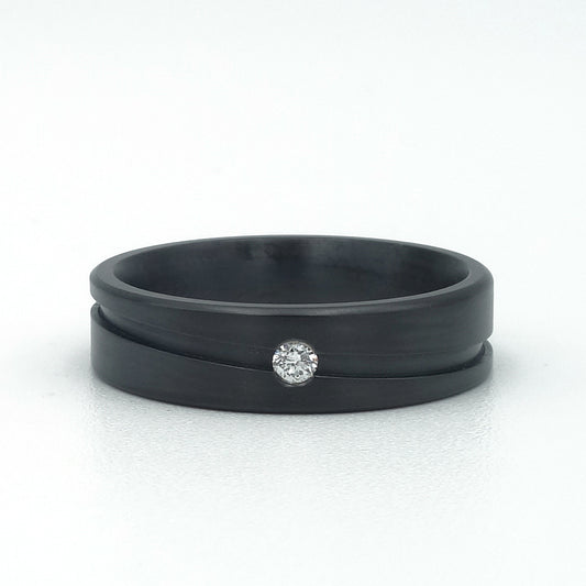 Diago zw/zw | Zirkonium zwart 5 mm met diamant
