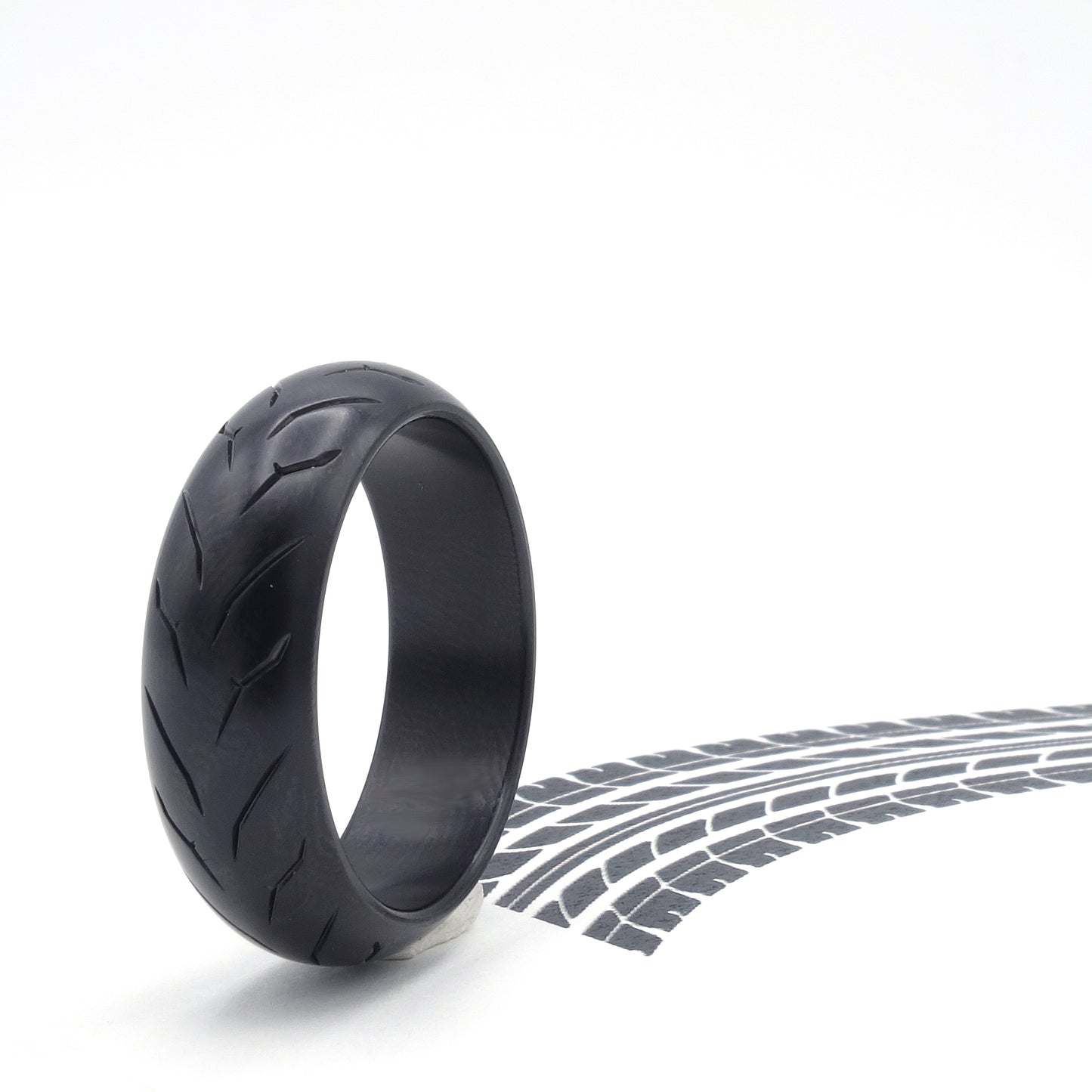 Motorband Ring | Zwart Zirkonium