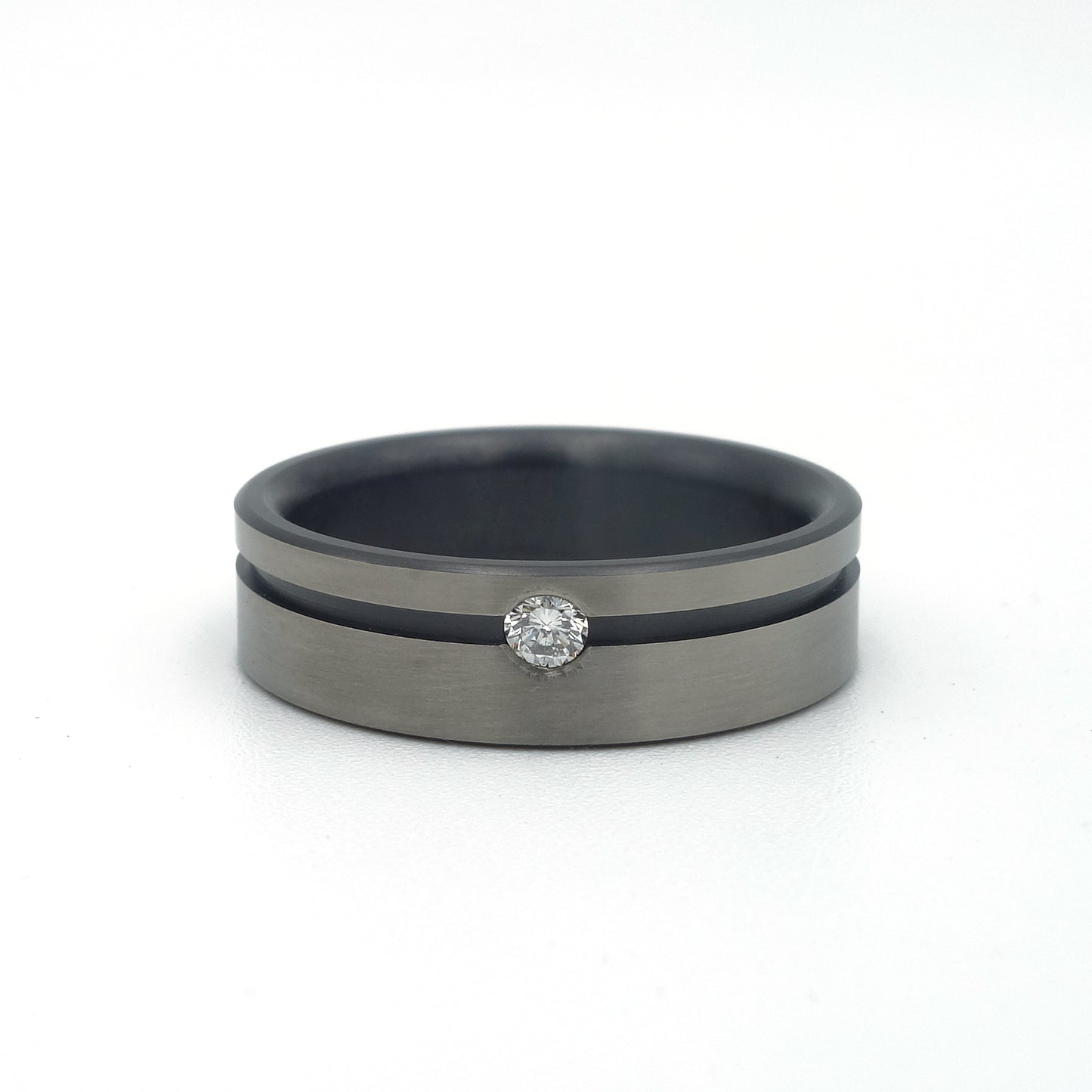 Streep Trouwringen | Zirkonium