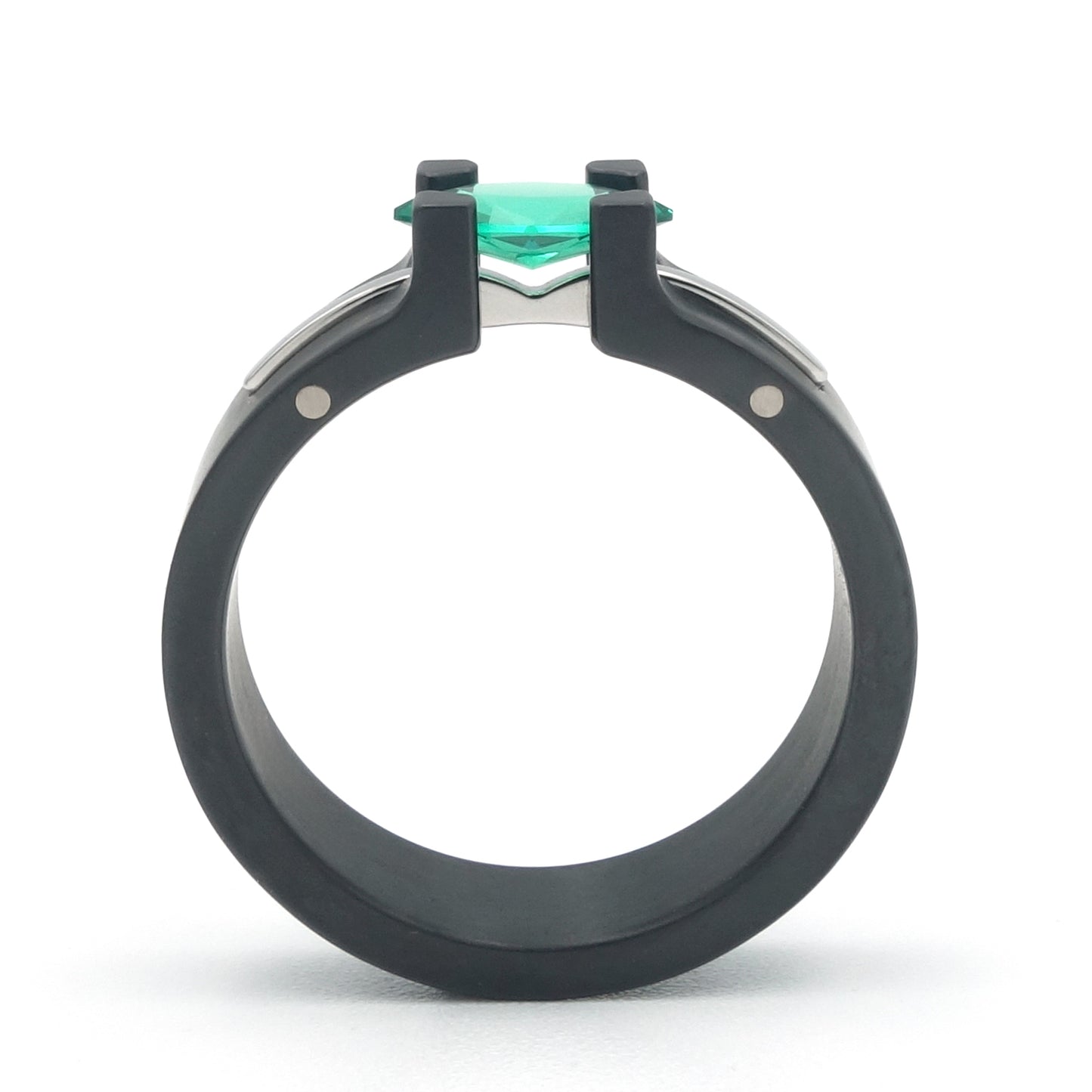 Sunrise Black | Zirkonium & Edelstaal met Smaragd