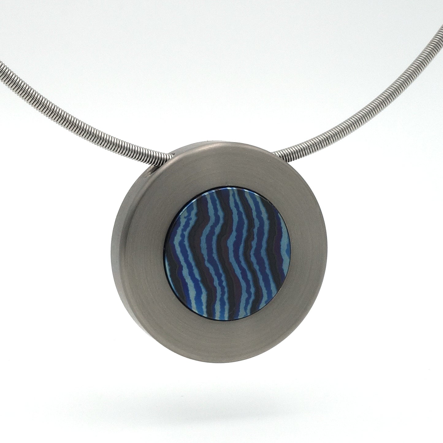 Wisselrand Damast | Blauw Titanium & Zwart Zirkonium