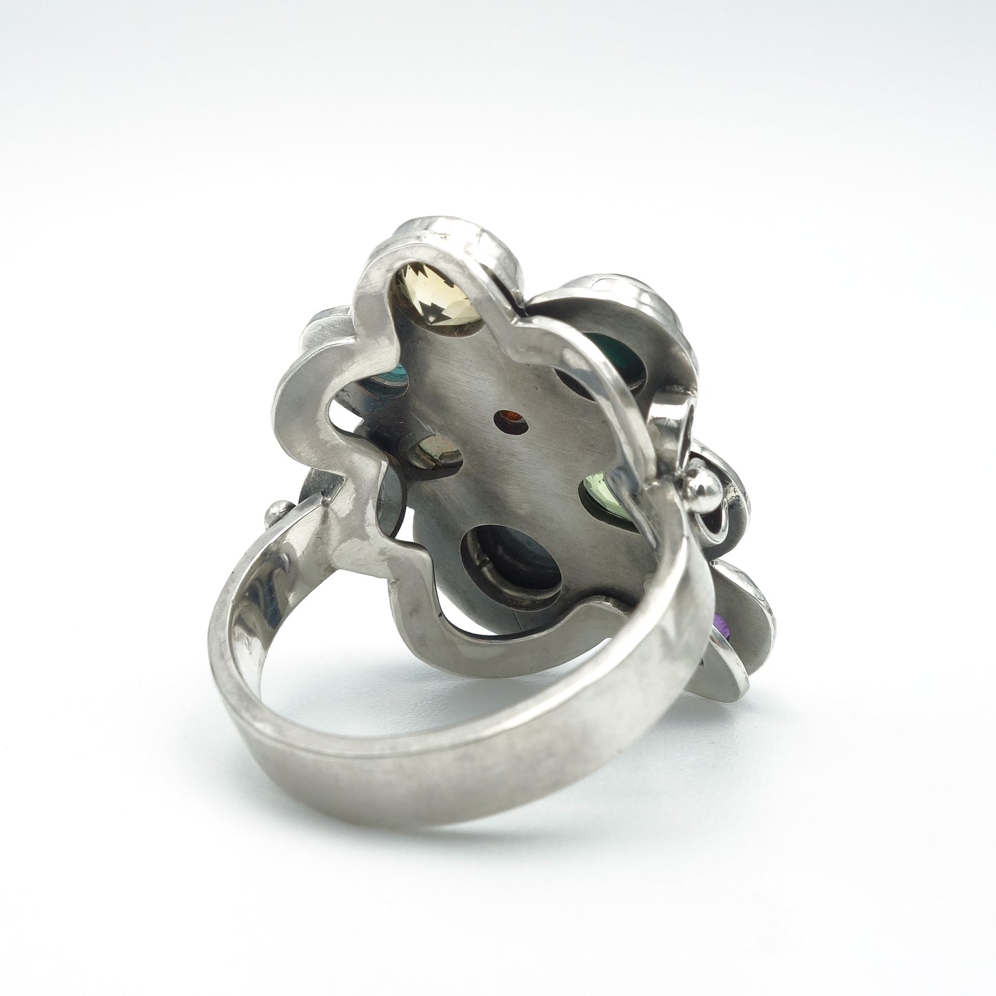 Wolken-cocktail-edelstenen-ring in zilver