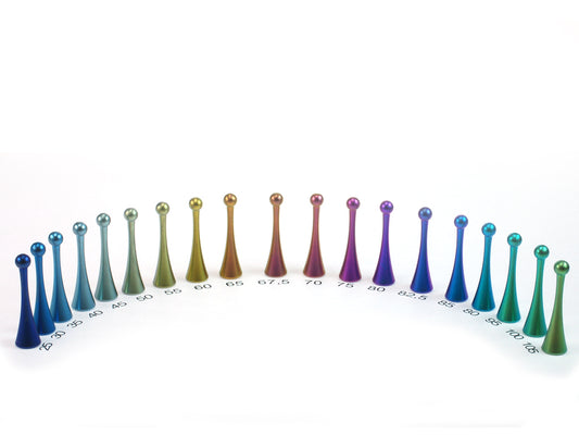 Modulaire Pion-schakel in titaniumkleur, conisch ontwerp voor collier of armband.