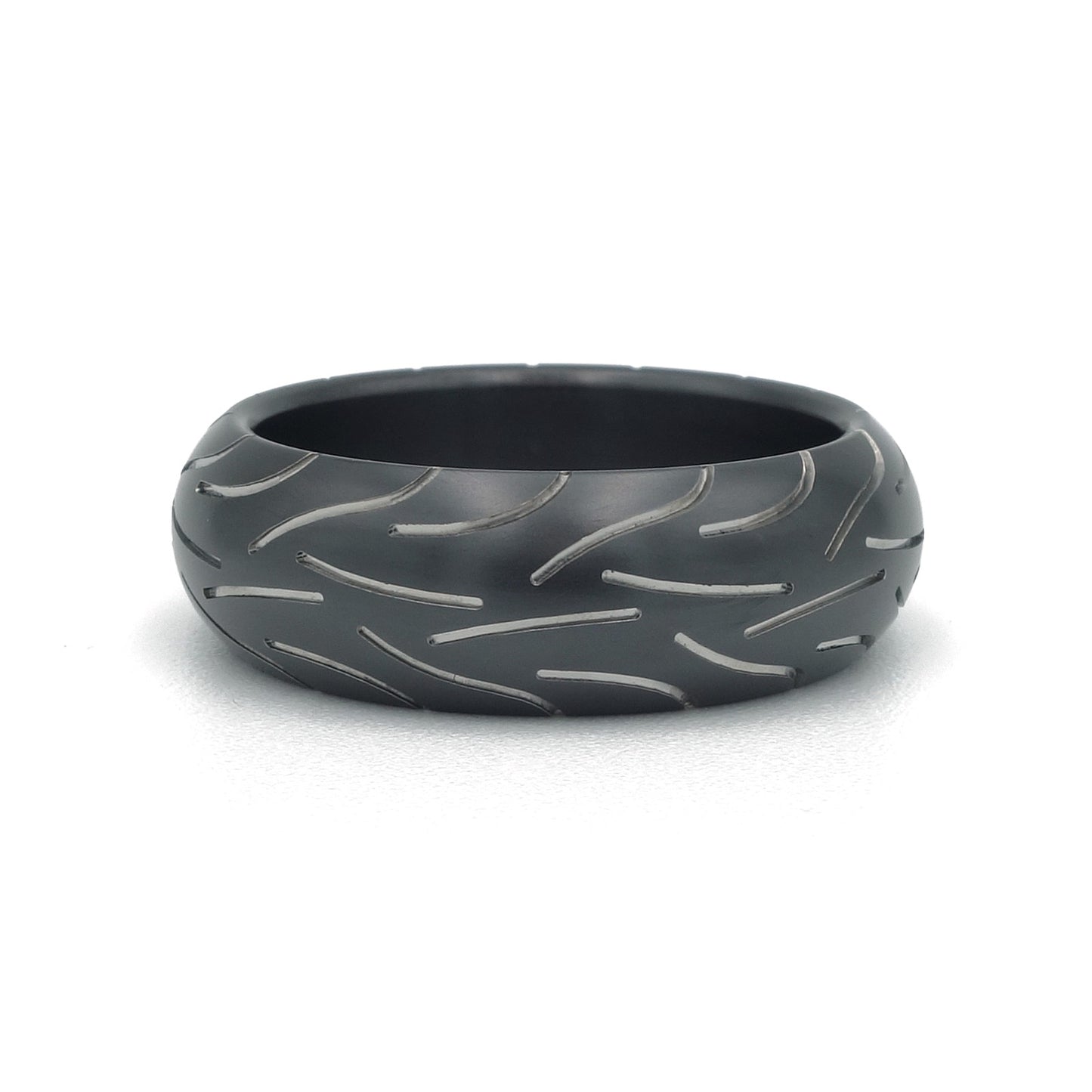 Motorband Ring | Zwart-grijs Zirkonium