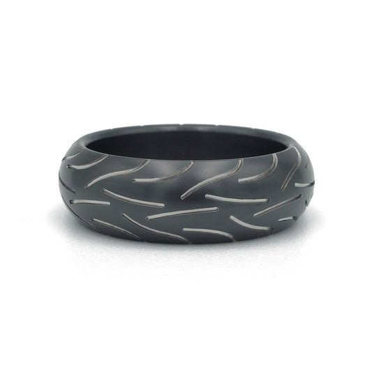 Motorband Ring | Zwart-grijs Zirkonium