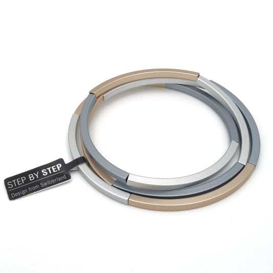 Step 3 | Armband Tria Gold & Grijs Aluminium