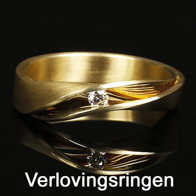 Bijzondere design ringen in goud, titanium, staal, diamant.